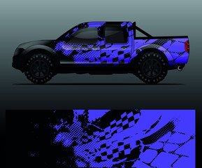 Naklejka premium Truck decal graphic wrap vector, abstract background
