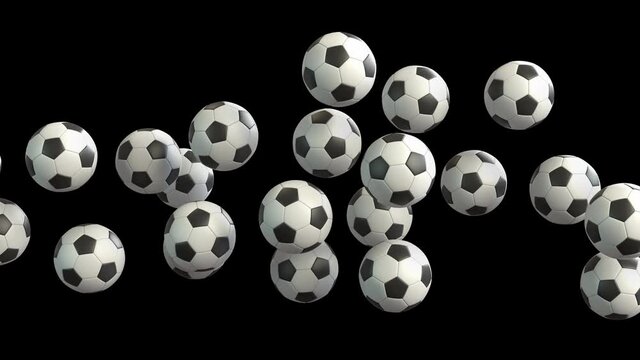 3D animation of soccer ball flow with alpha layer