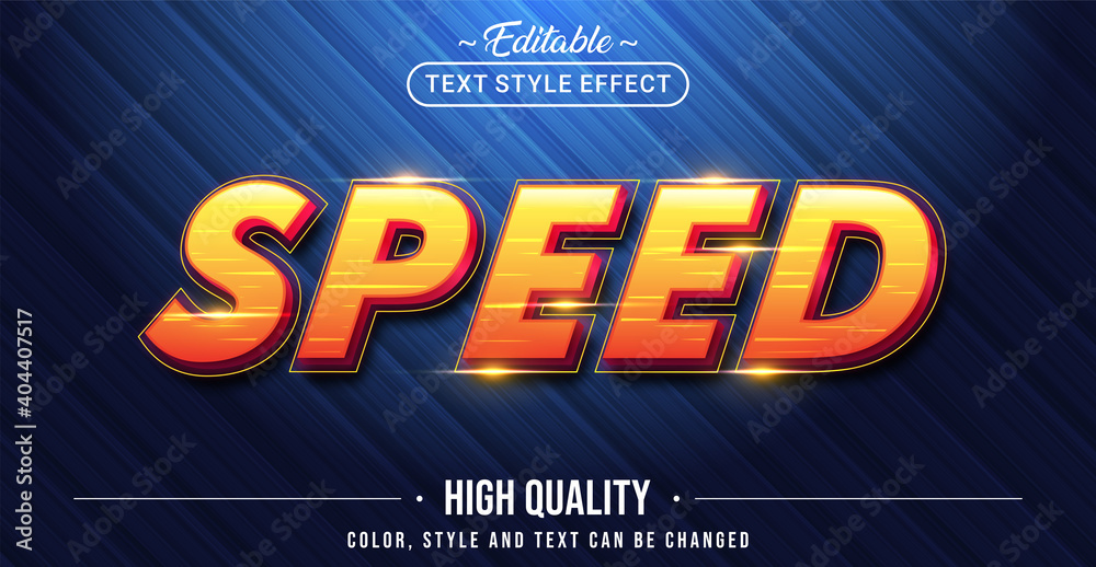 Aufkleber Editable text style effect - Speed text style theme.