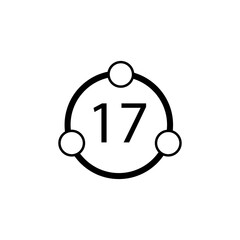Circle and circles and number seventeen inside sign eps ten