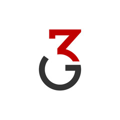 3g logo design vector icon - obrazy, fototapety, plakaty