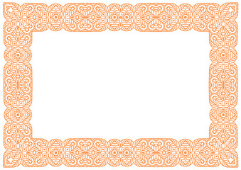 Decorative red frame. Vintage curve vector border useful for award certificate, diploma, invite