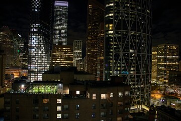 Fototapeta na wymiar View from a Highrise apartment in downtown Calgary, Alberta