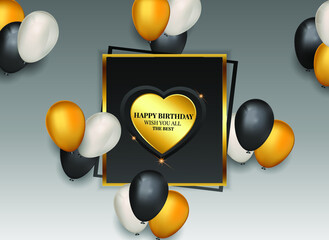 birthday banner in black and gold
