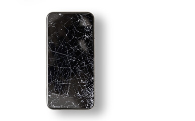 Black broken touch screen phone