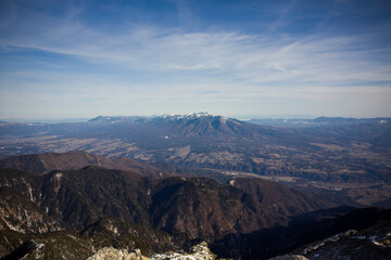 Naklejka na ściany i meble 冬の甲斐駒ヶ岳から見る八ヶ岳