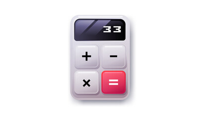 Calculator icon. Digital keypad math isolated device vector illustration.