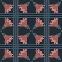 Floral geometric pattern for bed linen, fabric, wallpaper