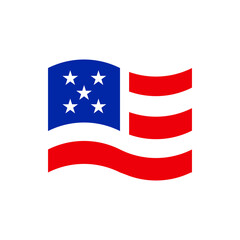 flag usa logo design creative idea