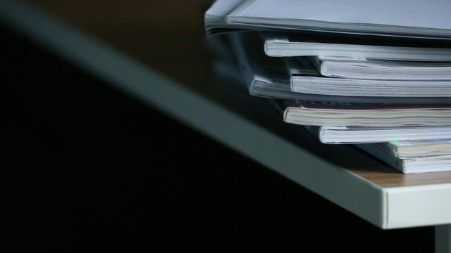 Stack of Books. Book Pile on Table