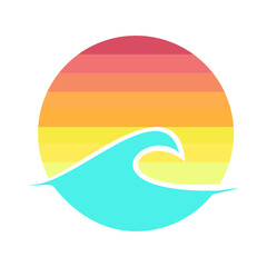 wave logo design creative idea