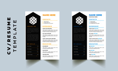 Clean Modern Resume Layout Vector Template for Business Job Applications, Minimalist resume cv template, Resume design template, cv design, multipurpose resume design