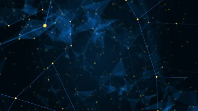 Motion graphic of Blue polygonal abstract background Camera zoom seamless loop video