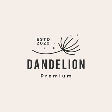 dandelion hipster vintage logo vector icon illustration