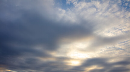 Sky with clouds at sunset