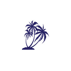 Palm tree summer logo template