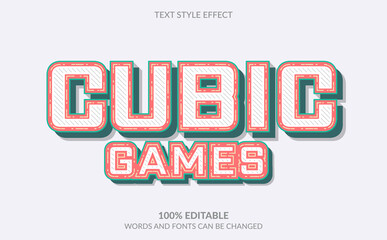 Obraz premium Editable Text Effect, Cubic Games Text Style