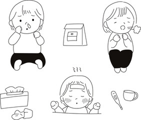 風邪を引いた赤ちゃん