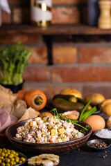 Traditional Russian Christmas and New year salad 