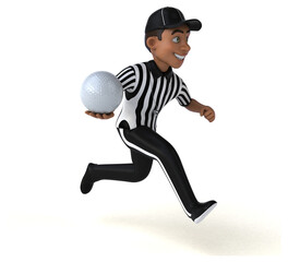 Fototapeta na wymiar Fun 3D Illustration of an american Referee