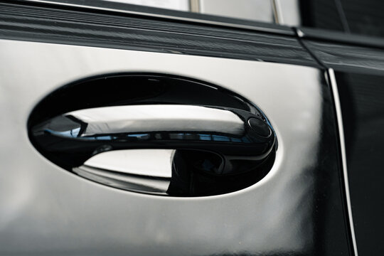 Modern Luxury Car Door Handle Close Up