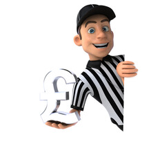 Fun 3D Illustration of an american Referee