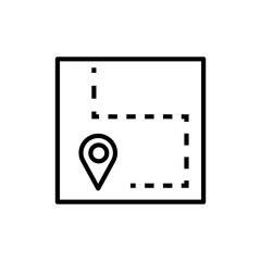 Location and Maps icon symbol with outline style. Vector illustration
