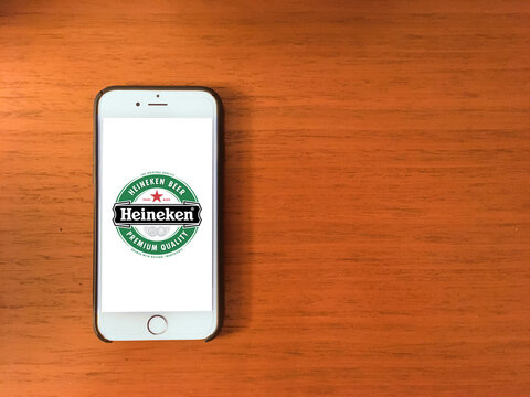 Heineken Logo On Mobile Phone Screen