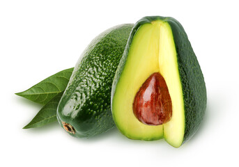 avocados isolated on white background. alligator pear.