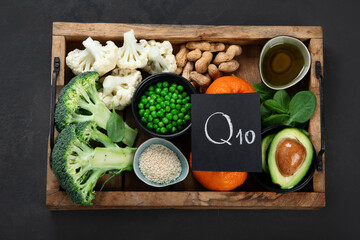 Healthy food contains coenzyme Q10, supports immune system.