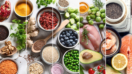 Healthy food collage