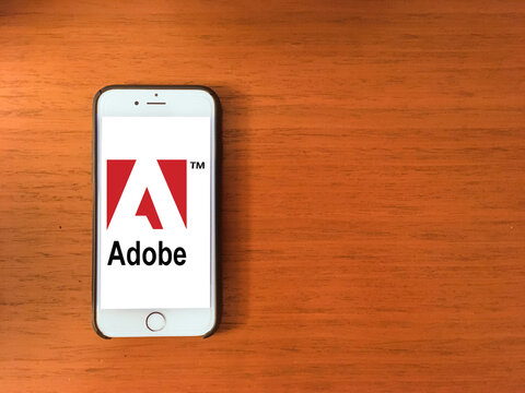 Adobe PDF logo on mobile phone screen
