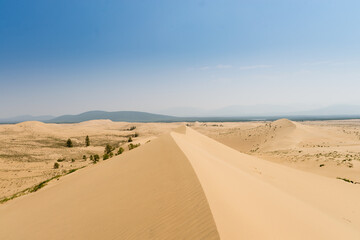 View of the Kodar Ridge. Chara sands. The region of baikal.
