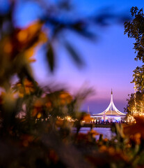 Fireworks and fire show at Suan Luang Rama IX