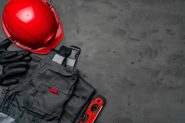 Top view of uniform of construction worker