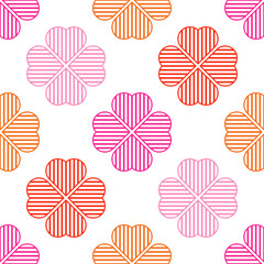 Seamless background with decorative hearts. Valentine's Day. Geometric pattern. Greeting card. Vector illustration for web design or print.