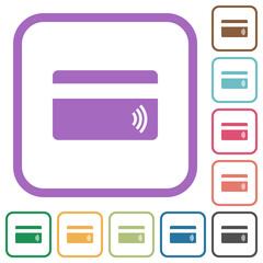 Contactless credit card simple icons