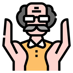 Elder care icon for web element , webpage, application, card, printing, social media, posts etc.