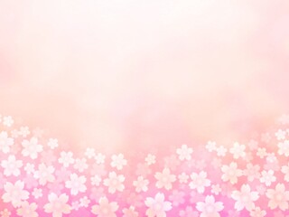 淡い桜の花が咲き広がるイラスト no.03