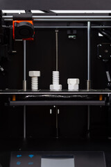 3d printer and white printed part