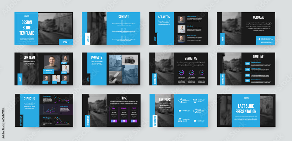Poster Presentation slide template, vector infographic for use in business concept, for annual report, analytics, statistics.