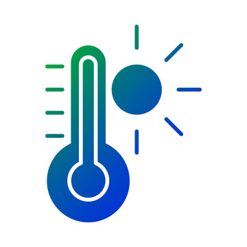 Hot temperature icon, ecology icon