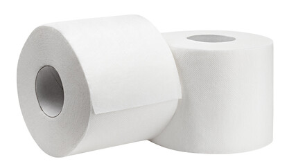 Toilet paper isolated on white background, clipping path, full depth of field