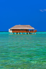 Water bungalow on Maldives island