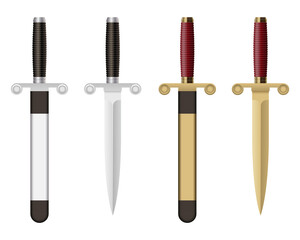 Battle dagger vector illustration isolated on white