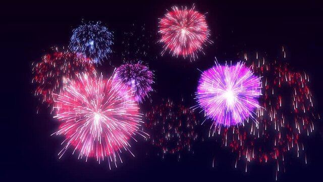 heart particle fire works effect animation