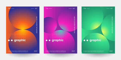 Posters set with gradient shapes composition. Eps10 vector. © plasteed