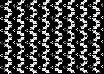 Seamless mistletoe pattern wallpaper in black color background for decoration