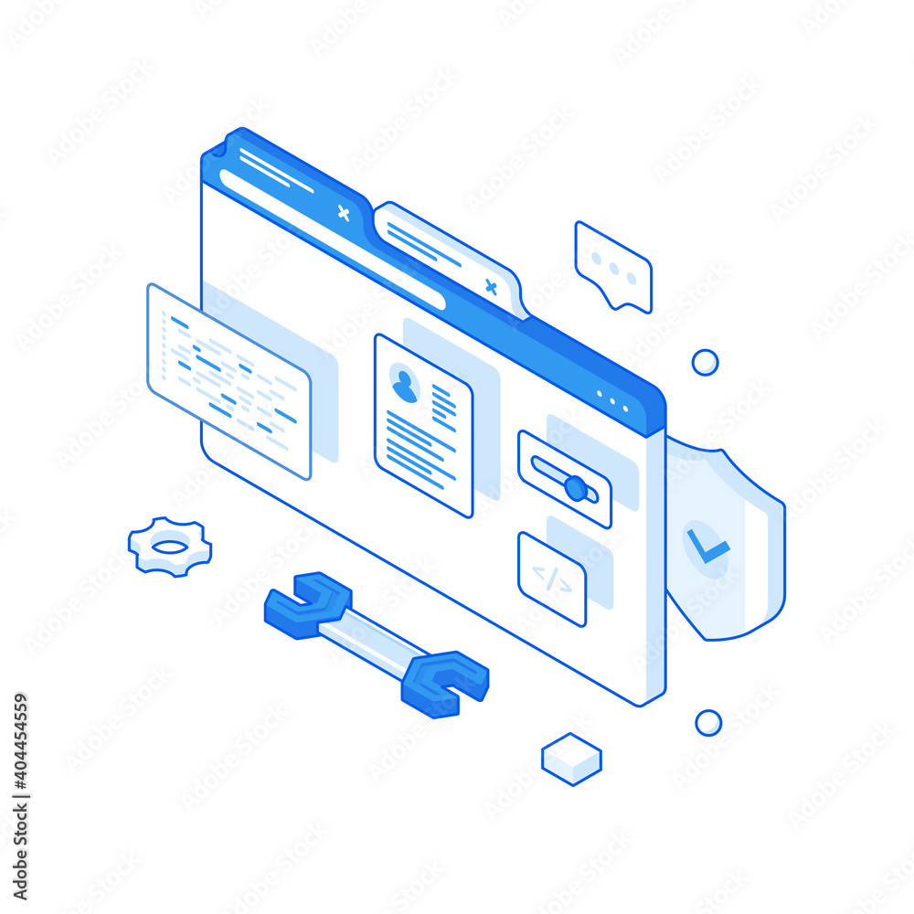 Poster vector web banner for software development service