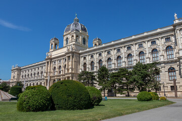 Fototapeta na wymiar Natural history museum in the center of Vienna. Maria Theresa square in summer.